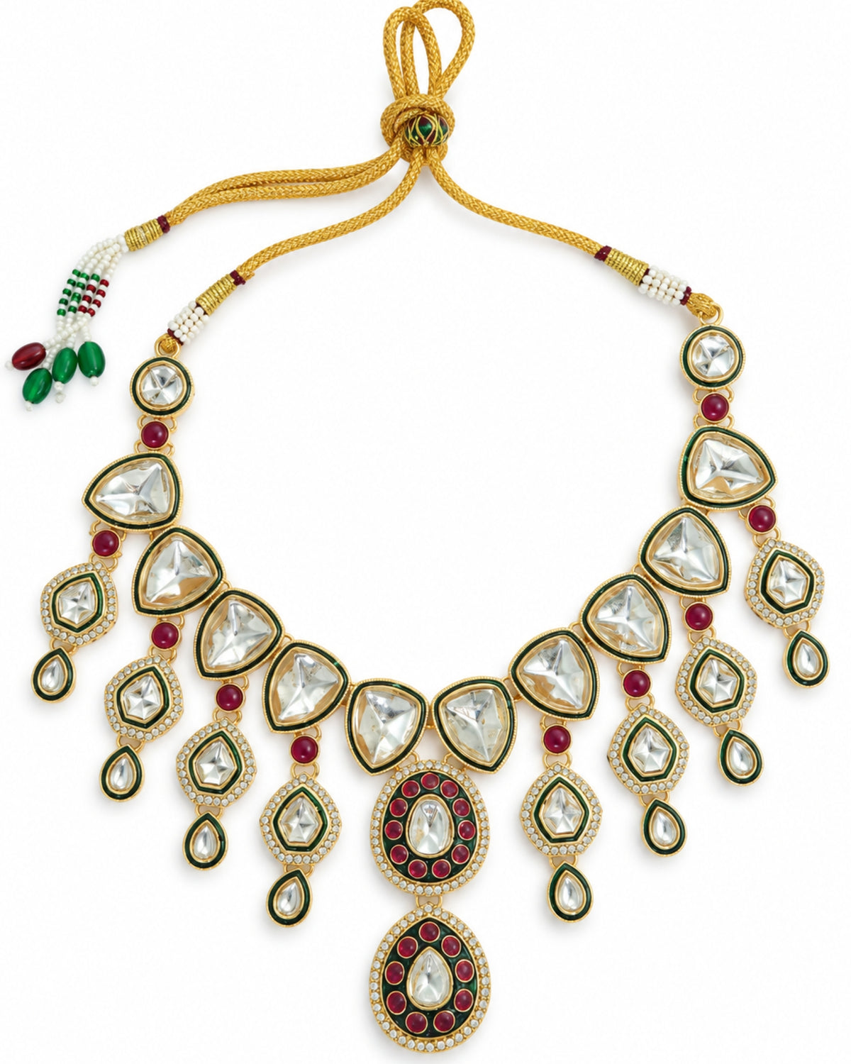 Kundan Studded Dangling Necklace & Earrings Set