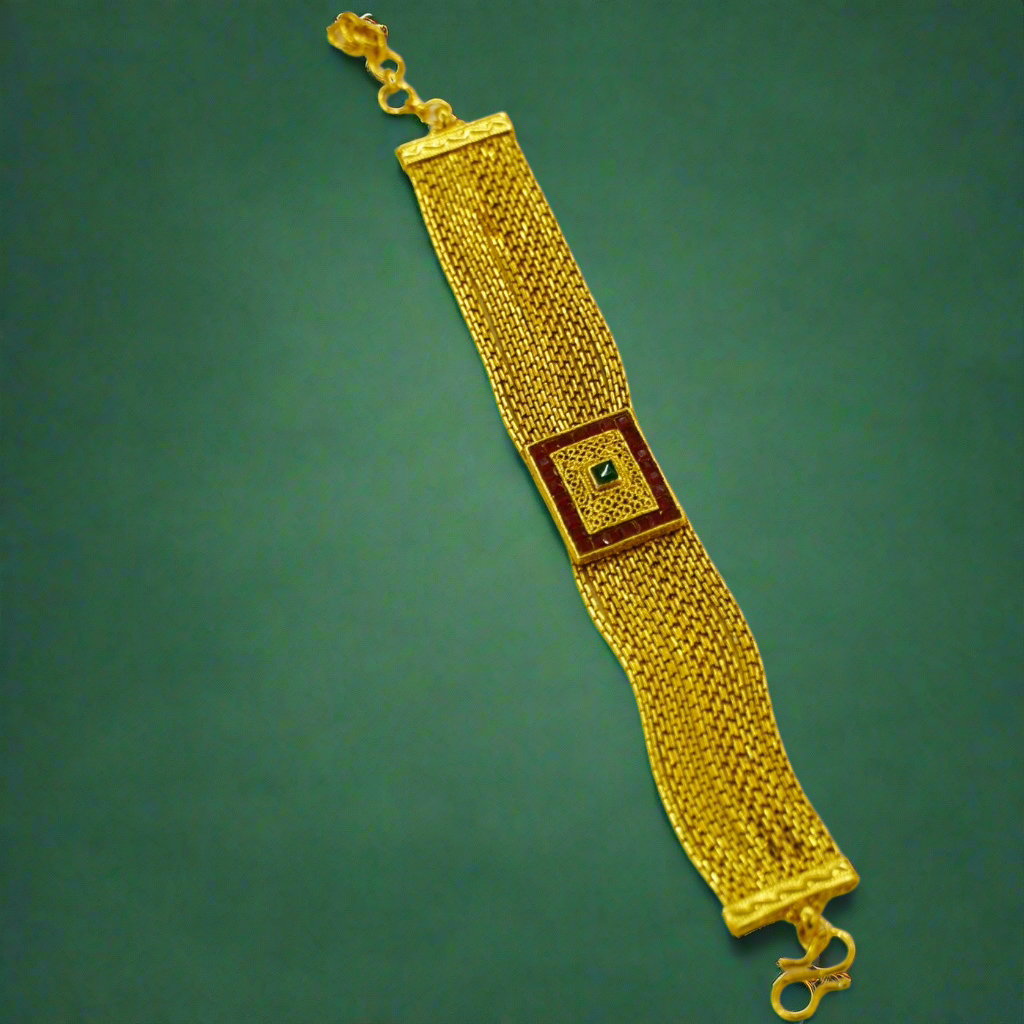 Ruby n Green Crystal Studded High Look Bracelet