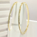 PRIMA DONNA SERIES - 18k Gold Plated Zirconia 5A Three Layered Large Loop Earrings