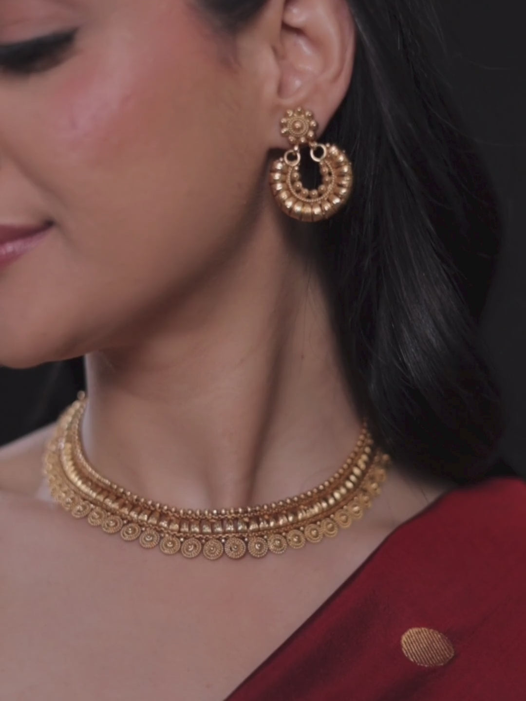 Antique Gold Plated Traditional Necklace Set