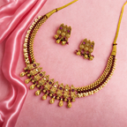 Ruby & Kundan Studded Beautiful Beaded Traditional Necklace Set
